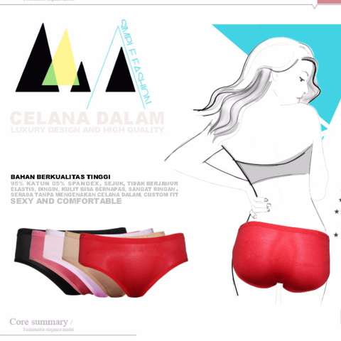 EELIC CDW-3423 5 PCS Celana Dalam Wanita Dewasa Polos Warna -Warni 3