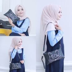 EL PIAZA Meow Women Clutch Bag - Sling Bag Tas Genggam Tas Slempang / Tas Bahu Modis- Wanita Kekinian - Black