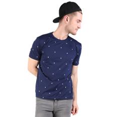 Elfs Shop - Kaos Pria Lengan Pendek Tshirt Oneck Cotton Rocket Pattern - Biru Dongker