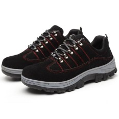 Eozy Men Anti Slip Stab Safety Shoes Antiskid and Wear-resistant Shoes(Black) - intl