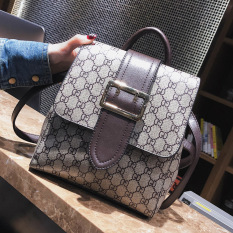 Eropa Dan Amerika Serikat Paket Baru Mewah Dicetak Tas Ransel Tas Wanita (Warna Kopi)