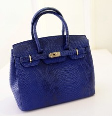 Eropa Dan Amerika Serikat Pola Kulit Buaya Jinjing Wanita Tas Model Hermes Tas Wanita (Biru)