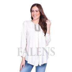Falens Eliza Top Atasan Wanita Baju Blouse Cewek Fashion Bagus Cantik Bahan Adem – White Putih