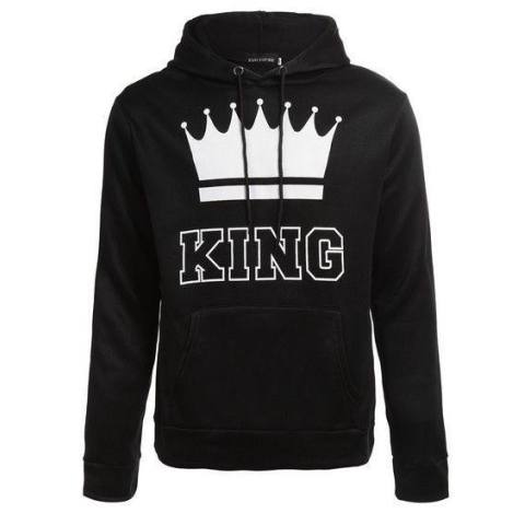 Fantastis Flower HOT 2017 BARU King dan Queen Loose Atasan Kasual Kemeja Lengan Panjang Hooded Sweater-Hitam- Int: QUEEN-XL-Intl 3