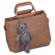 Fashion Cute Top Handle Leather Bear Women HandBags Bag - intl