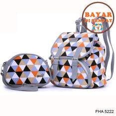 Fashion Tas Ransel Punggung Wanita Premium Lucu Dan Modis Original Fha 5222 - Abu-Abu