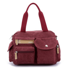 Wanita Fashion Tas Kanvas, Bahu Messenger Bag (Ungu)-Intl