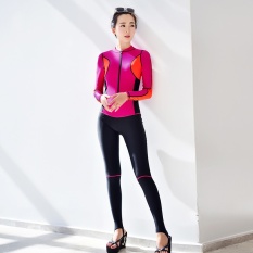Full Wetsuit 2017 Menyelam Perapi Panjang Lengan Swimwear Full Body Swimwear untuk Wanita Memancing Pakaian Sport Swimsuits Snorkeling Rose- INTL