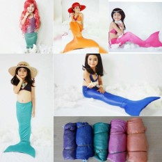 G-Leta Baju Renang Putri Duyung / Kostum Mermaid Tail Swimsuit Backless Top (Polos)