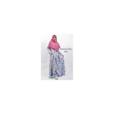 Gamis katun jepang ori desain japan motif alamanda blue