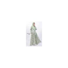 Gamis katun jepang ori japan desain motif alamanda mint