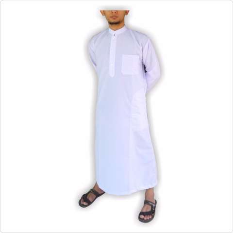 Gamis pria gamis ikhwan jubah arab putih polos gamis pria putih polos 3