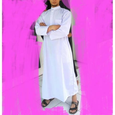 Gamis pria gamis ikhwan jubah arab putih polos gamis pria putih polos 4
