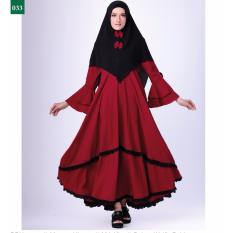 Garsel Fashion Dress Muslim / Gamis Syar'i Wanita BRH 0003 - HTMMRN Bahan Wolfis Buble Plus Kerudung