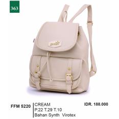 Garsel Fashion Tas Ransel / Tas Gendong Wanita FFM 5220 - CRE Bahan Synth Virotex
