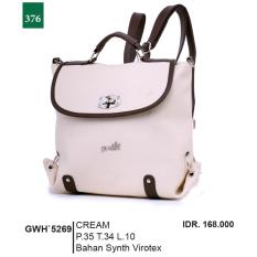 Garsel Fashion Tas Ransel / Tas Gendong Wanita GWH 5269 - CRE Bahan Synth Virotex