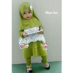 gaun anak+ turban I gamis bayi pink I baju muslim anak lucu 1,2,3,4,5,6 tahun I uliya