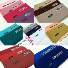 Griyaazza - Jilbab Saudia Rawis Segi Empat Polos Harga Murah - Mocca
