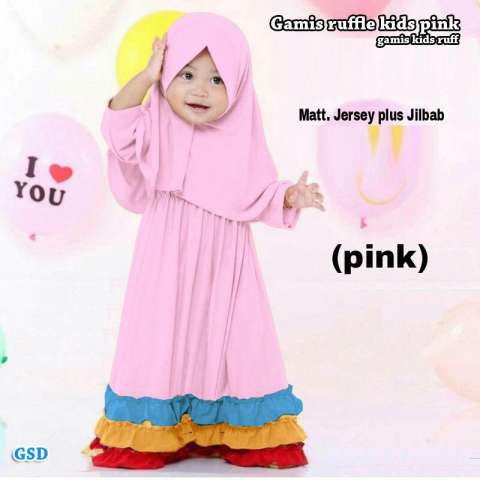 GSD-Baju Muslim Anak / Gamis Anak / Baju Anak Cewek / Maxi Dress Anak Ruff 1