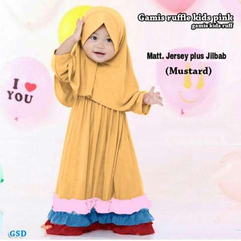 GSD-Baju Muslim Anak / Gamis Anak / Baju Anak Cewek / Maxi Dress Anak Ruff 2