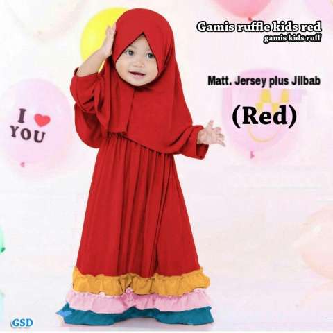 GSD-Baju Muslim Anak / Gamis Anak / Baju Anak Cewek / Maxi Dress Anak Ruff 3
