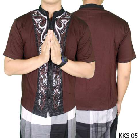 Gudang Fashion - Baju Koko Bordir Terbaru - Coklat 2