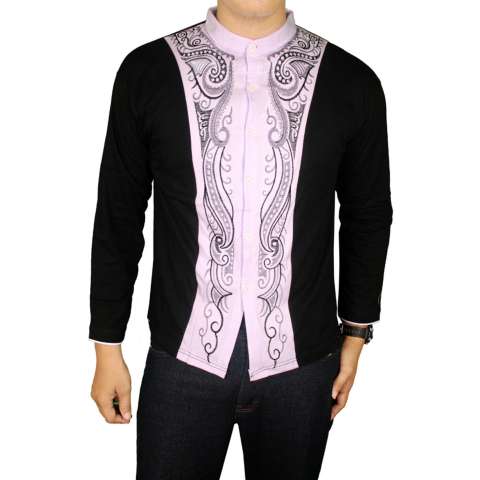 Gudang Fashion - Kemeja Koko Hitam Lengan Panjang - Hitam 1