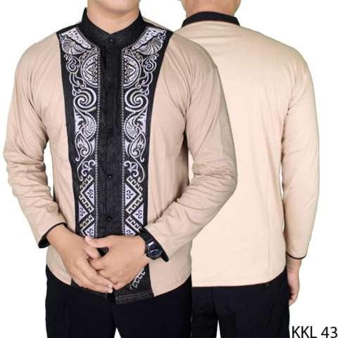 Gudang Fashion - Kemeja Panjang Baju Koko Pria - Krem 2