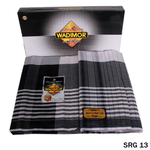 Gudang Fashion - Sarung - Hitam Kombinasi Abu 1