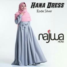 Hanna Long Dress Gamis Maxi Tangan Panjang Wanita Dewasa - Gamis polos baloteli / Lengan Plipit Bunga Busana Muslim Wanita Gamis Murah Baju Lebaran Baju Pesta