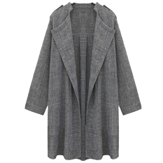 Hequ autumn women's Coat casual women loose fat was thin long
sleeved jacket and long sections windbreaker Grey - intl