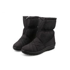 Berkualitas Tinggi Wanita Salju Boots Tahan Air Musim Dingin Hangat Plush Sepatu Wanita Ukuran Besar (Hitam)-Intl