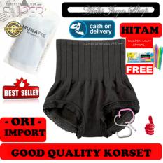 HOKI COD - Munafie Slim Pant Korset Original Import Pelangsing Celana Bahan Berkualitas - Hitam + Gratis Pulpen Lilin Unik Serba Guna Hitam Pekat - 1 Pcs