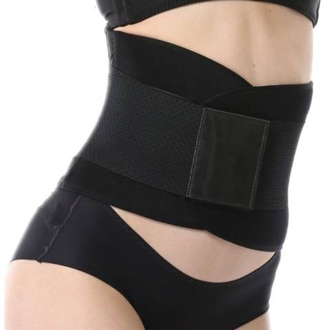 Hola Wanita Badan Shaper Yg Melangsingkan Pinggang Shaper Sabuk Korset Firm 4 Penumpang Pinggang Latihan (Hitam)-Internasional 1