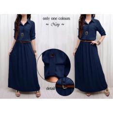 Honeyclothing Dress Wanita Lita - Navy / Dress muslim / Longdress / Baju Wanita / Gamis Muslim / Best Seller