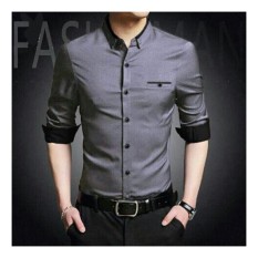 Honeyclothing Kemeja Pria Topmen - Abu / Kemeja Formal Pria / Kemeja Casual Pria / Baju Pria / Atasan Pria / Baju Kerja