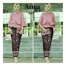 Honeyclothing Setelan Kebaya Wanita Arnia - Pink / Kebaya Kutubaru / Setelan Wanita / Setelan Batik / Baju Muslim / Best Seller