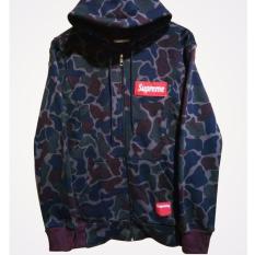 HOODIE ZIPPER COTTON ARMY/MILITARY BORDIR - FASHION PRIA TERKINI
