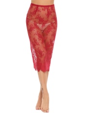 Hot Sale Astar Women See Through Lace Floral Sexy Button Lingerie Pajamas Skirt