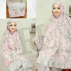 hussa collection, mukena alila flowgrey, bahan katun jepang, ukuran XL