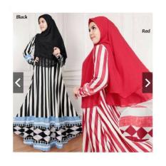 IndonesiaHeritage PROMO SALE Gamis Syari Pesta Jersey + Hijab Bergo - Baju Kondangan Muslimah Busui Resleting Depan - Fashion Busana Muslim Terbaru - ihzahra