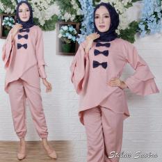 jakarta couple - Stelan Wanita ( Baju + Celana )Sasa Dusty Stelan Cantik Stelan Murah Fashion Wanita Trompet Terompet