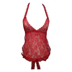 Jakarta Lingerie Shop JL037 Red Babydoll Open Crotch