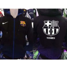 Jaket Hoodie Barca B-734 Jumper Barcelona Gradasi Biru Zipper