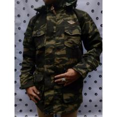 jaket parka loreng pria hoddie trend terbaru hijau army