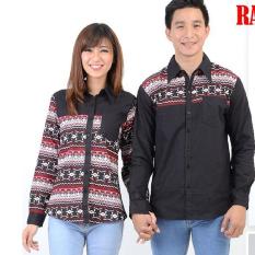 JC- Kemeja Pasangan Rami Panjang 01 Hitam Kemeja Couple Baju Pasangan Kemeja Kompak