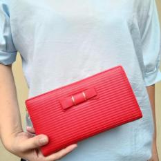 JCF Multifungsi Dompet Clutch Wanita Fashion Branded PU Leather Import - Alice Red Bagus Dan Mewah