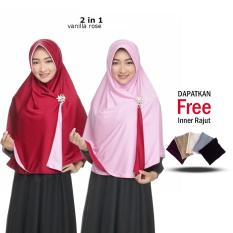 Jilbab 2 Warna Fashion Wanita Hijab Muslim Terbaru Atasan Wanita Muslimah Kerudung Bolak Balik Instant 2 in 1 Jumbo Syari Polos Modern Terlaris Jaman Now