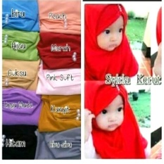 JILBAB ANAK SYIRIA KERUT MUTIARA/ JILBAB ANAK INSTAN
