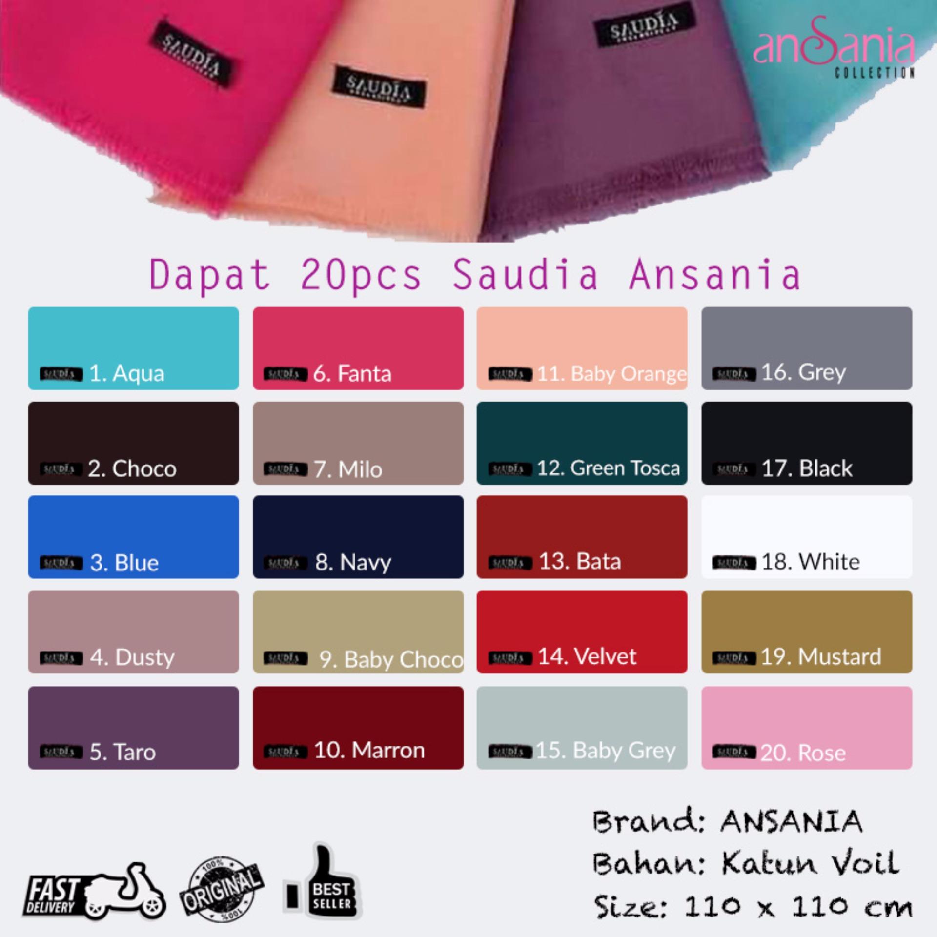 BELI HEMAT HARGA DISKON Jilbab Segiempat Saudia Rawis Combo Ansania